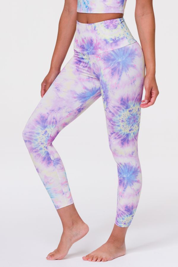ONZIE // HIGH BASIC MIDI LEGGING - NEON TIE DYE