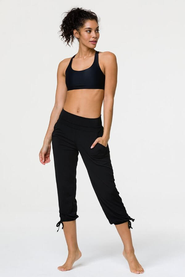 SEA YOGI // Onzie Gypsy pants in black, front
