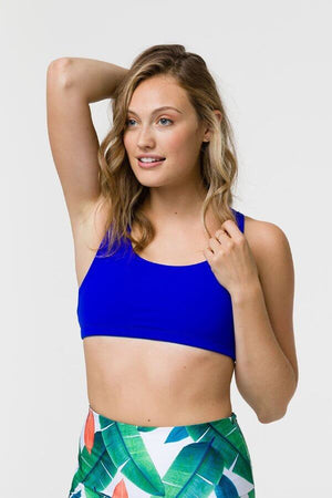 SEA YOGI // Onzie Mudra bra in royal, front