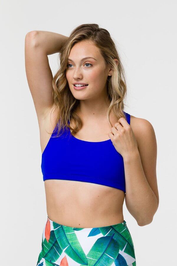 SEA YOGI // Onzie Mudra bra in royal, front
