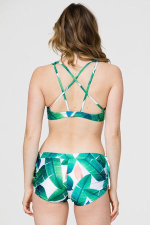 SEA YOGI // Onzie Side string cabana yoga shorts, back