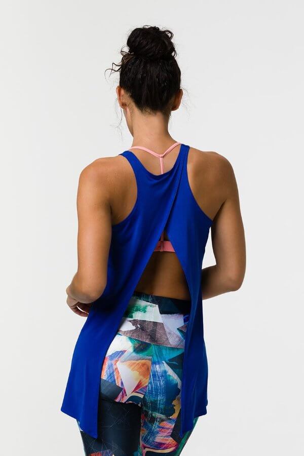 SEA YOGI // Onzie tie back tank royal, back