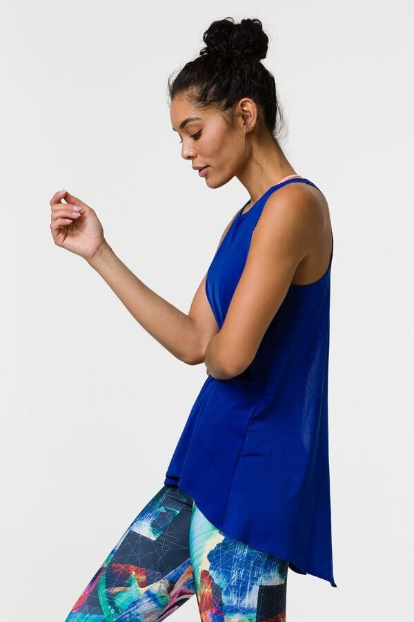 SEA YOGI // Onzie tie back tank royal, left