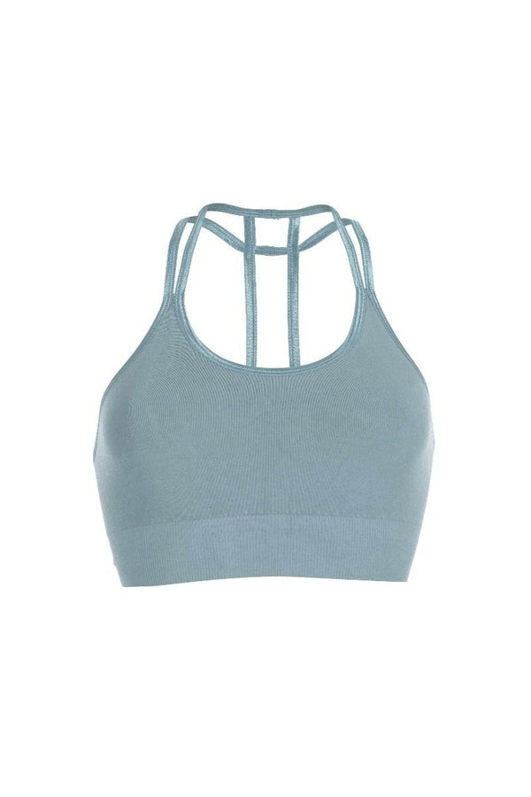 SEA YOGI // Run & Relax Bamboo T-String bra en Lead, frente