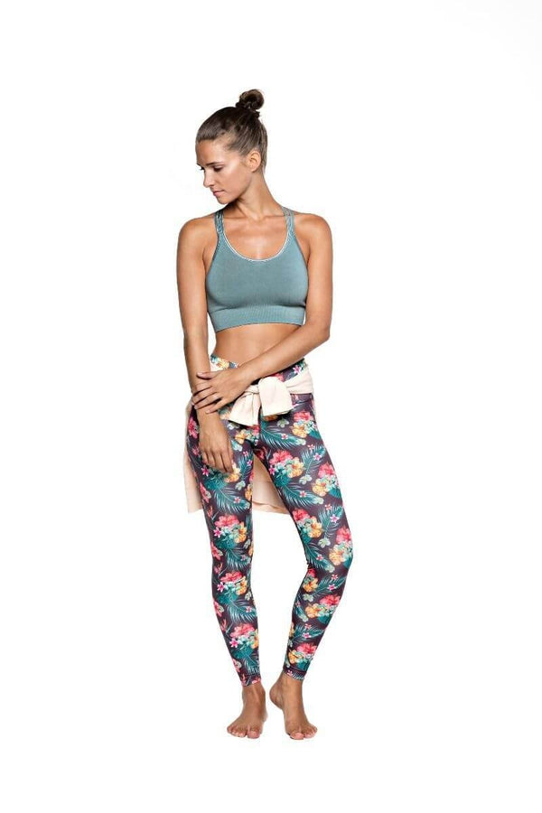 SEA YOGI // Run & Relax Bamboo T-String bra in Lead, front