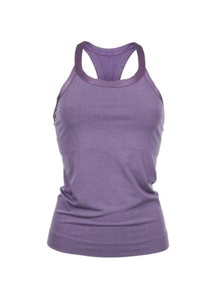 SEA YOGI // Run & Relax Wide Strap Open Back in Light Shadow Purple, front