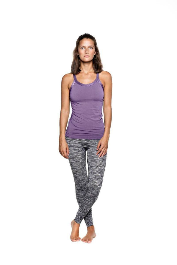 SEA YOGI // Run & Relax Wide Strap Open Back in Light Shadow Purple, frente