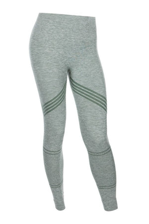 SEA YOGI // Run and Relax, Bandha Arrow stripe tights in moss green and white