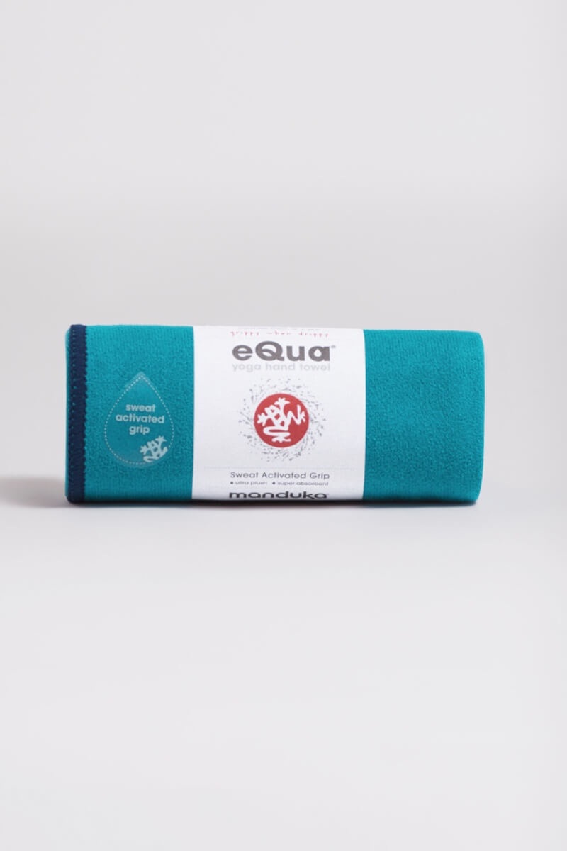 SEA YOGI // eQua Hand Towel in Harbour by Manduka, Sea Yogi web store, rolled