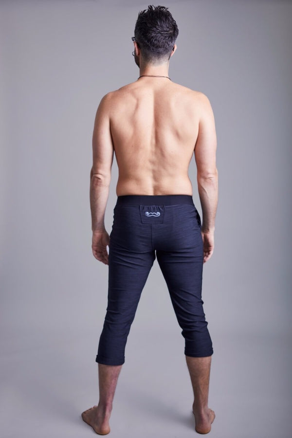 SEA YOGI // Namoustache yoga pants in dark grey by Ohmme, back