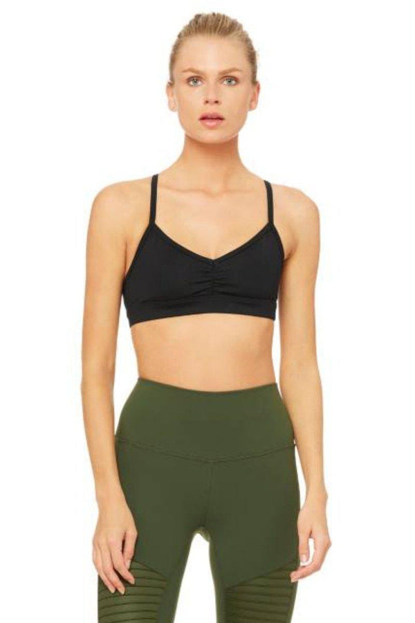 SEA YOGI // Sunny strap bra in Black by Alo, Sea Yogi online yoga shop, front