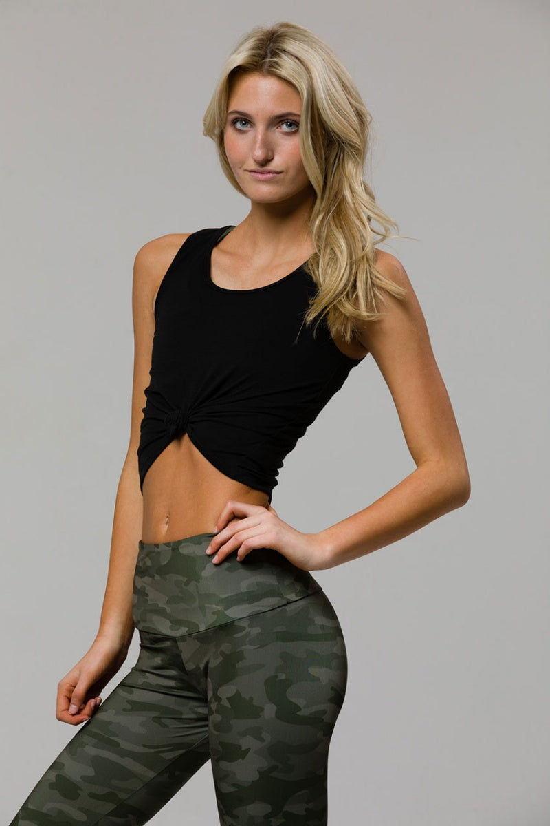 ONZIE // KNOT CROP TOP - BLACK