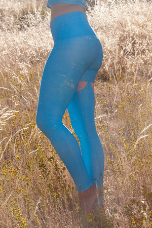 TEEKI  RAINBOW PRIESTESS HOT PANT IN BLUE AND SIDE IMAGE - Sea Yogi
