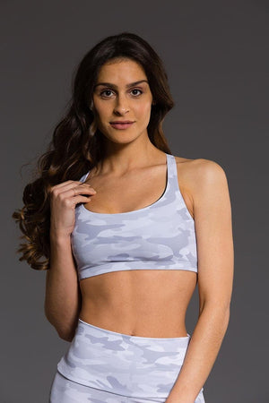 Onzie // Chic Bra in Gray camo - front image - Sea Yogi