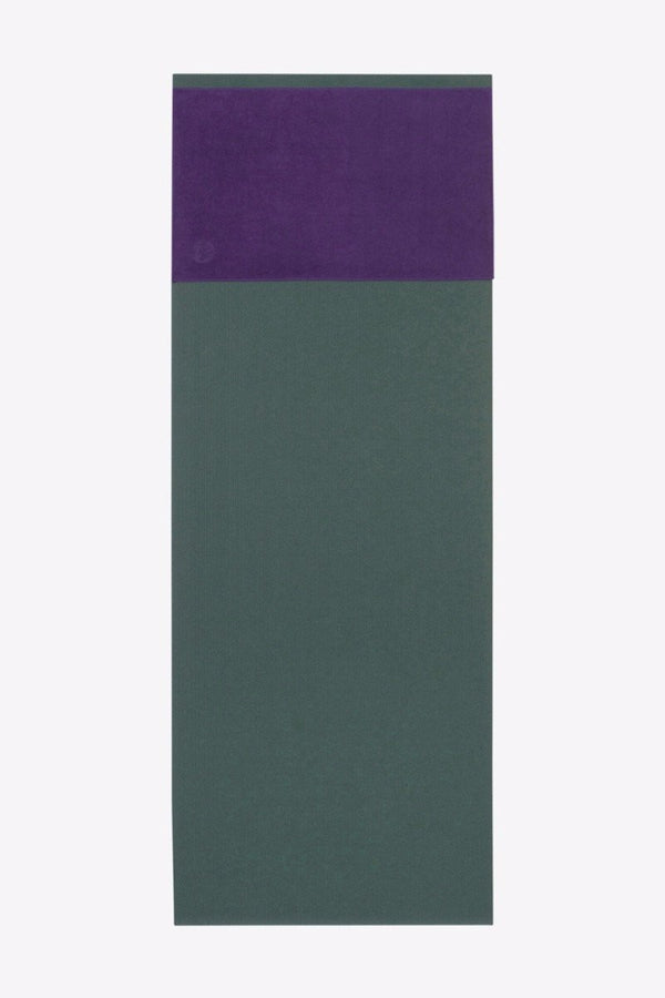 MANDUKA eQUA HAND YOGA TOWEL IN MAGIC STYLE AND SPREAD OUT IMAGE